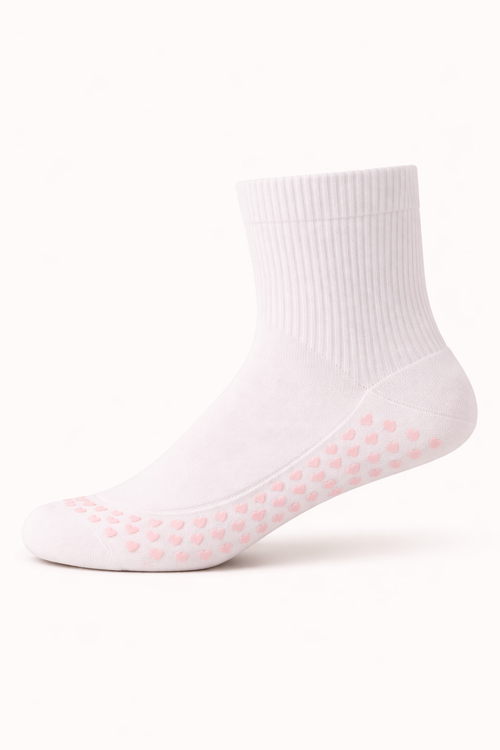 LUMÉA Pilates Socken – Rutschfest & Elegant (Weiß)