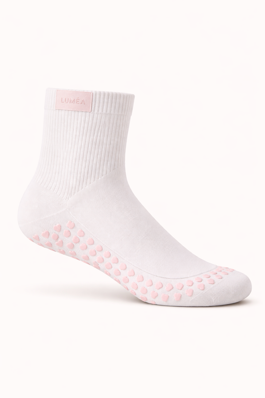 LUMÉA Pilates Socken – Rutschfest & Elegant (Weiß)